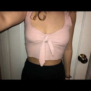 pink bow tank top/crop top